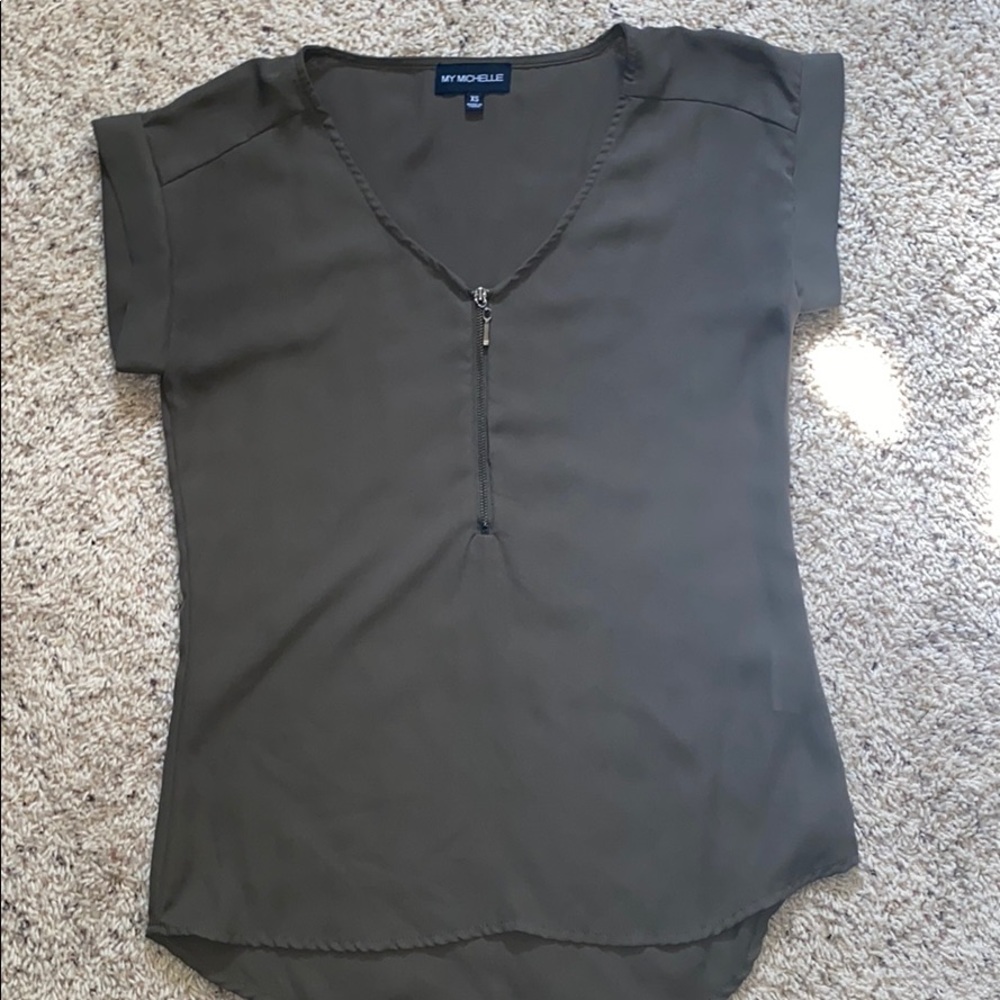 MY MICHELLE XS Green shirt with zipper